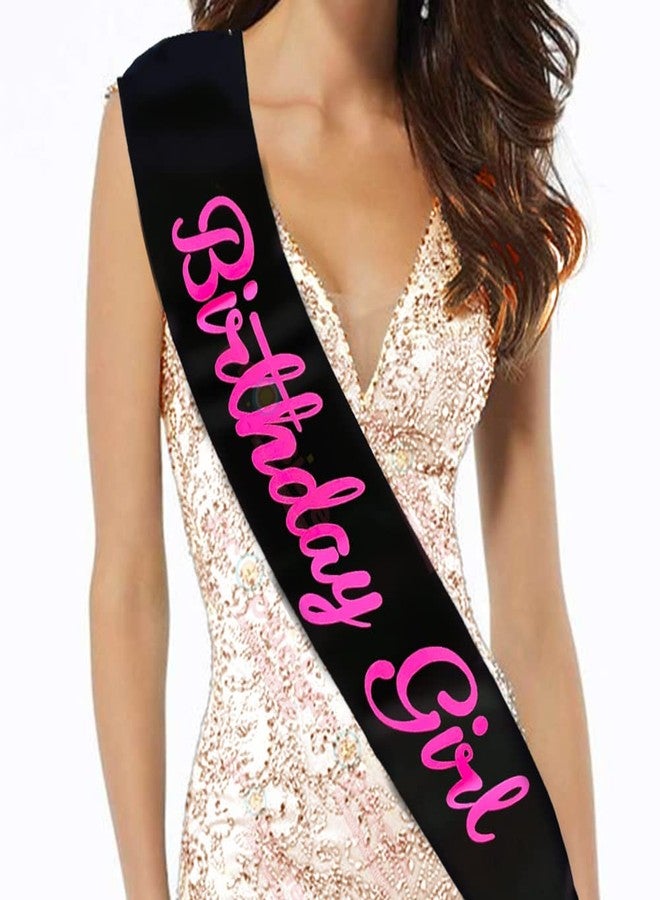 Propsicle Princess Silk Sash Pack of 1 Black Birthday Girl Sash Theme Party Decoration Item for Women - Image 2